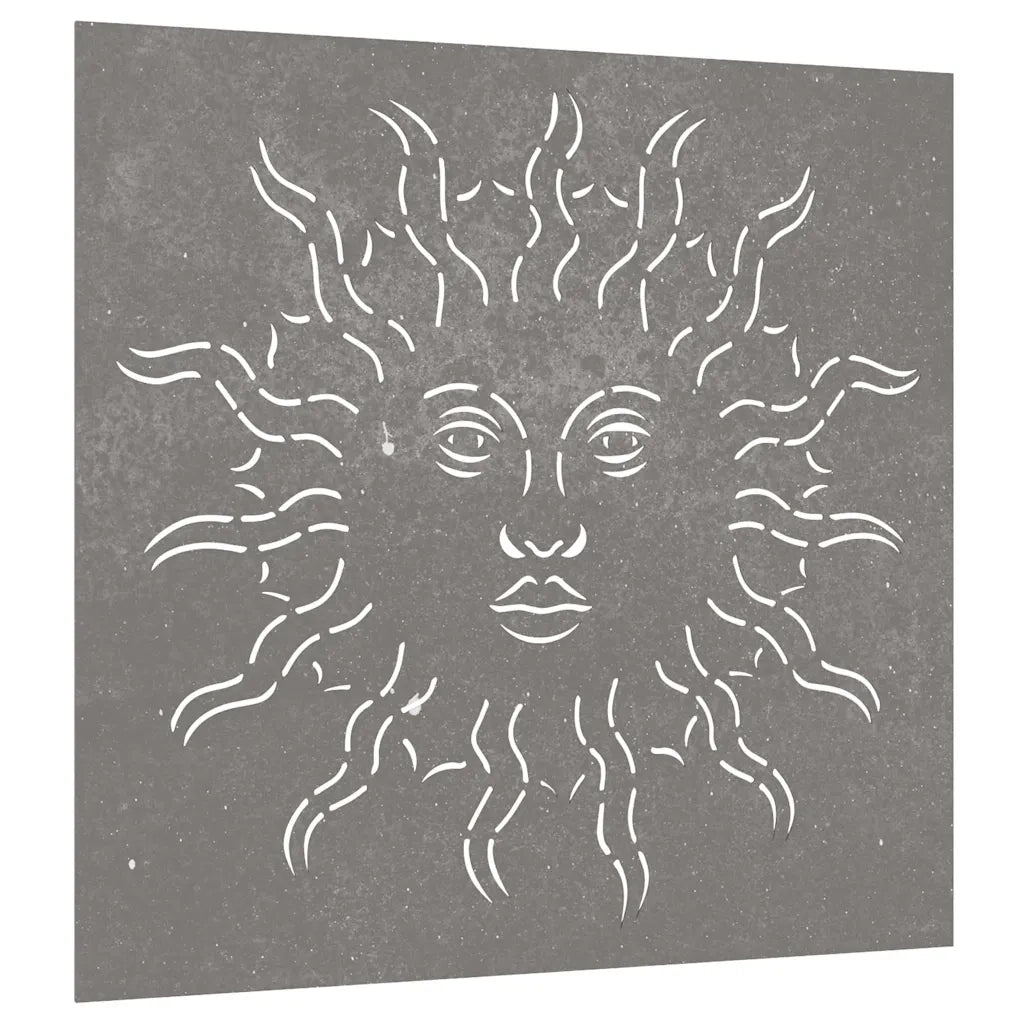 Decorazione Muro da Giardino-Decorazioni da giardino 55x55 cm Sole in Acciaio Corten