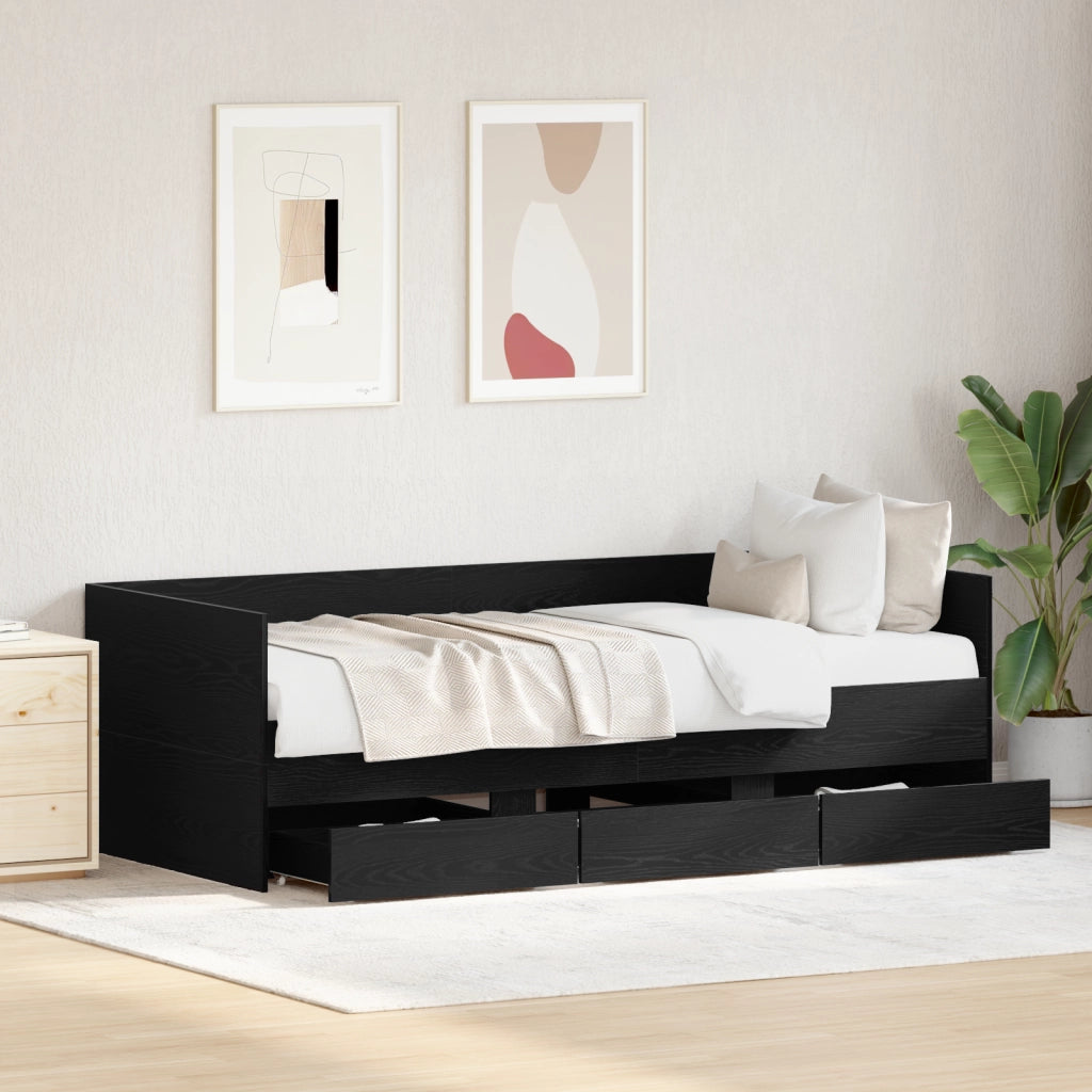 Daybed Rovere nero Legno ingegnerizzato 90 x 200 cm Durevole