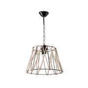 Lampada a sospensione Evren ASZ0881 metallo nero e corda EFFEZ
