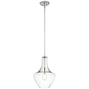 Sospensione Contemporanea Everly Acciaio Vetro 1 Luce E27