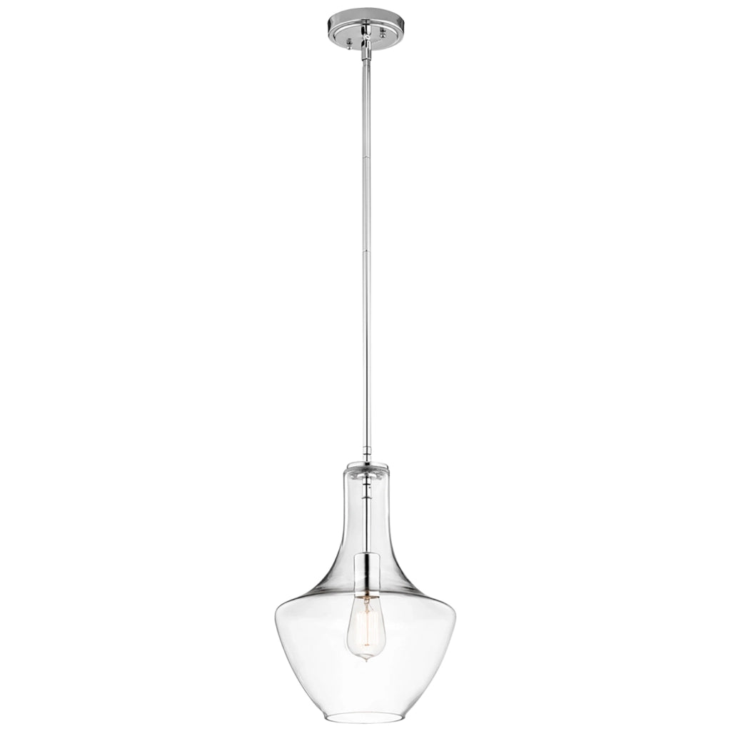 Sospensione Contemporanea Everly Acciaio Vetro 1 Luce E27