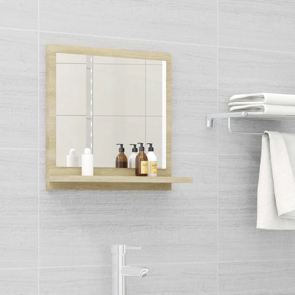 Specchio da Bagno Rovere Sonoma 40x10,5x37 cm Legno Multistrato 804556