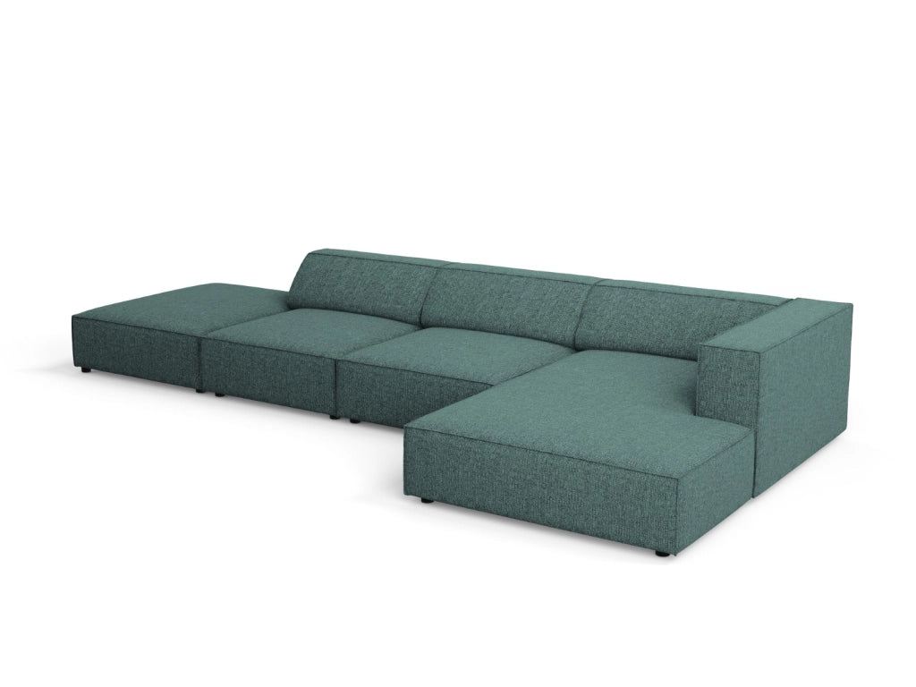 Cosmopolitan Design - Divano angolare destro "Arendal" 5 posti in ciniglia petrolio 