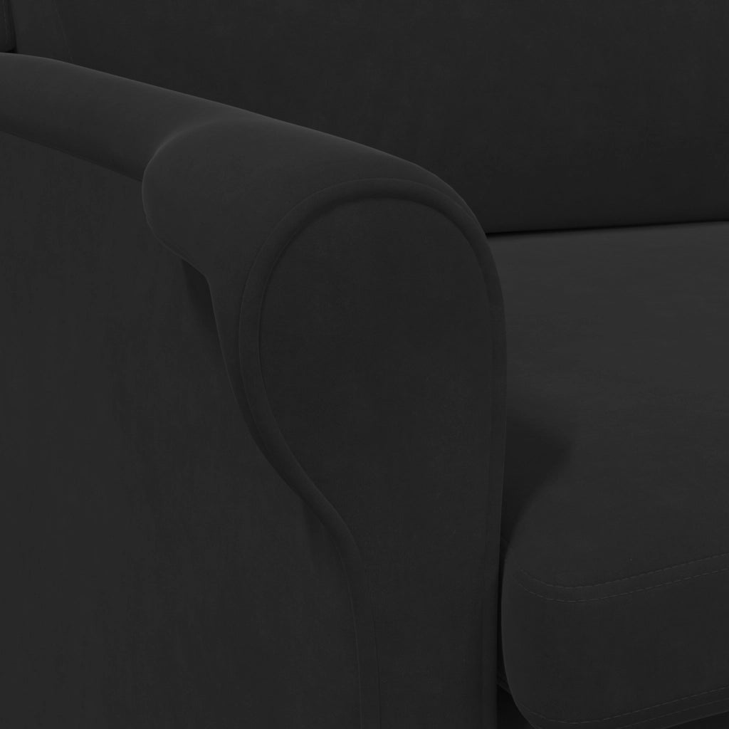 Poltrona Nera Nera Tessuto, Legno Standard Ergonomica
