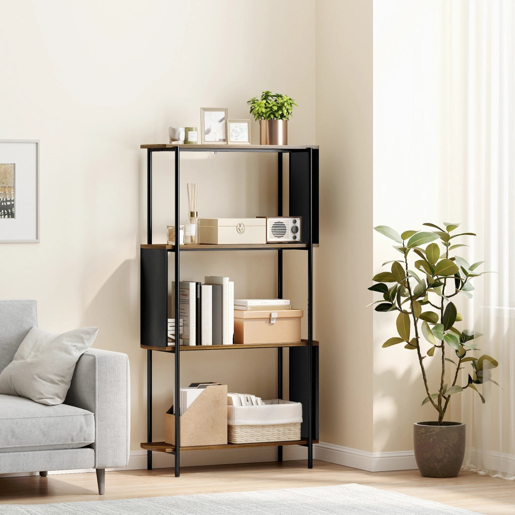 Libreria con 4 Ripiani ¨C zephmum ¨C Legno Rovere 80x30x141 cm