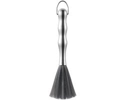 Spazzola per pulire in acciaio inossidabile per la cucina, realizzata in un unico pezzo, consente di pulire senza usare le mani, adatta per padelle, piatti e tazze, 10 pollici (circa 25,4 cm).