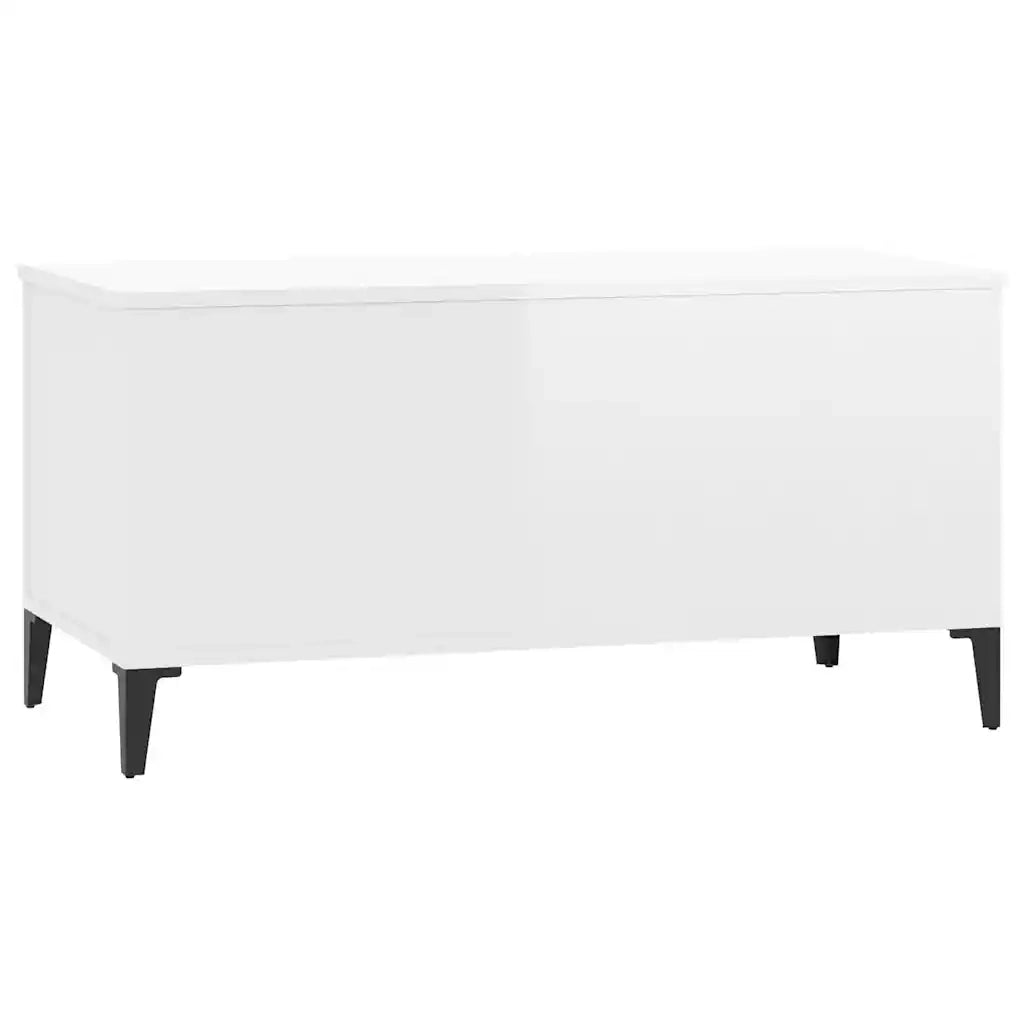 Tavolino salotto | Tavolino da caff¨¨ | Tavolino da Soggiorno Bianco Lucido 90x44,5x45 cm Legno Multistrato