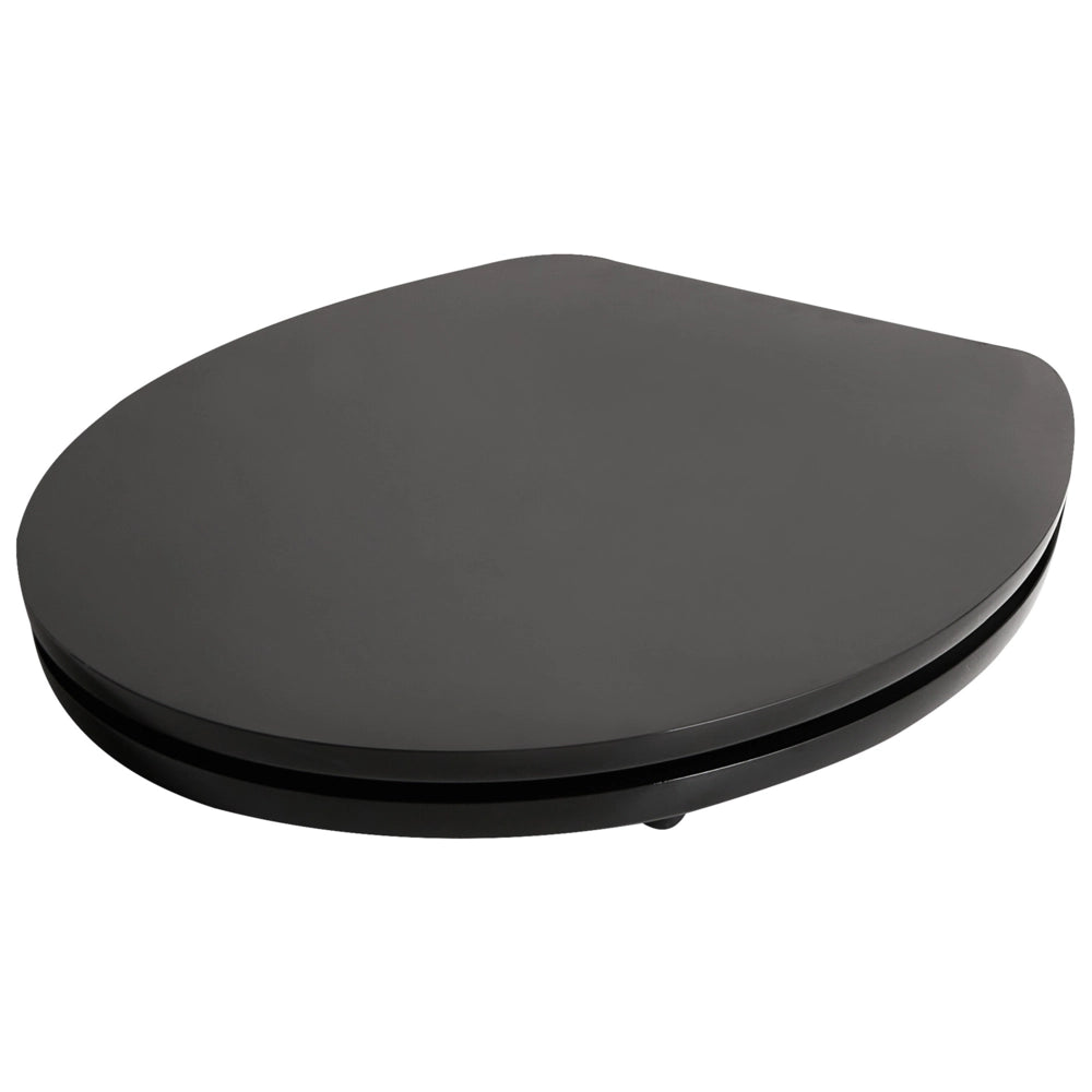 Sedile per wc in MDF nero lucido 48 x 38 cm Accessori per il bagno Stile tradizionale Wc bagno