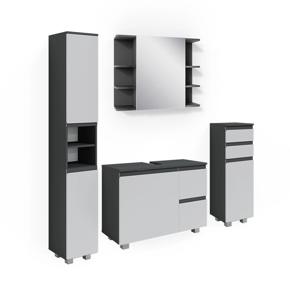 Vicco Set mobili bagno Antracite 4 parti
