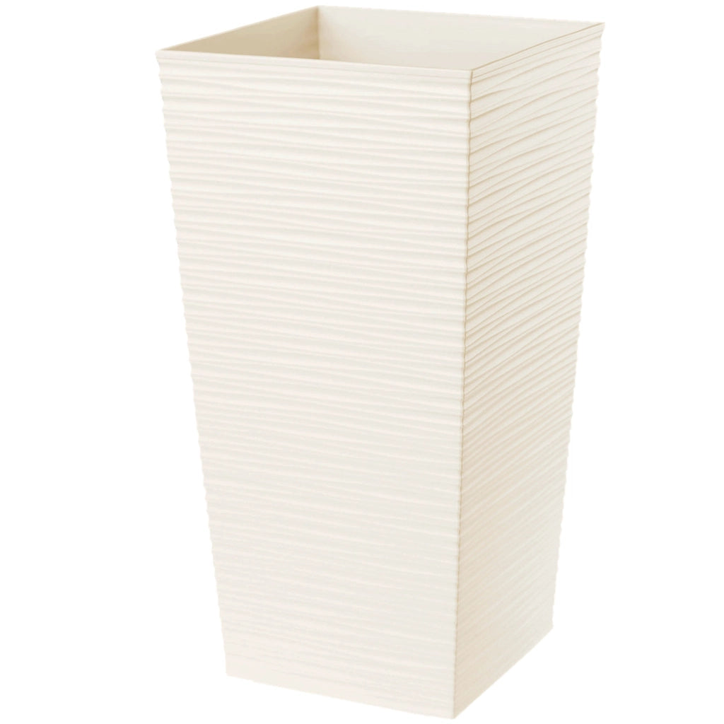 Vaso da fiori KADAX con inserto e coprivaso, alto, color crema, 19x36 cm