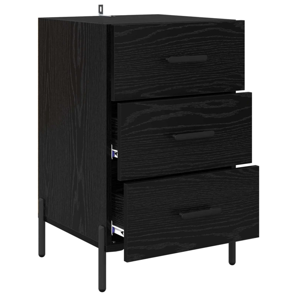 Armadio da Notte Rovere Nero 40 x 40 x 66 cm Legno multistrato 882127