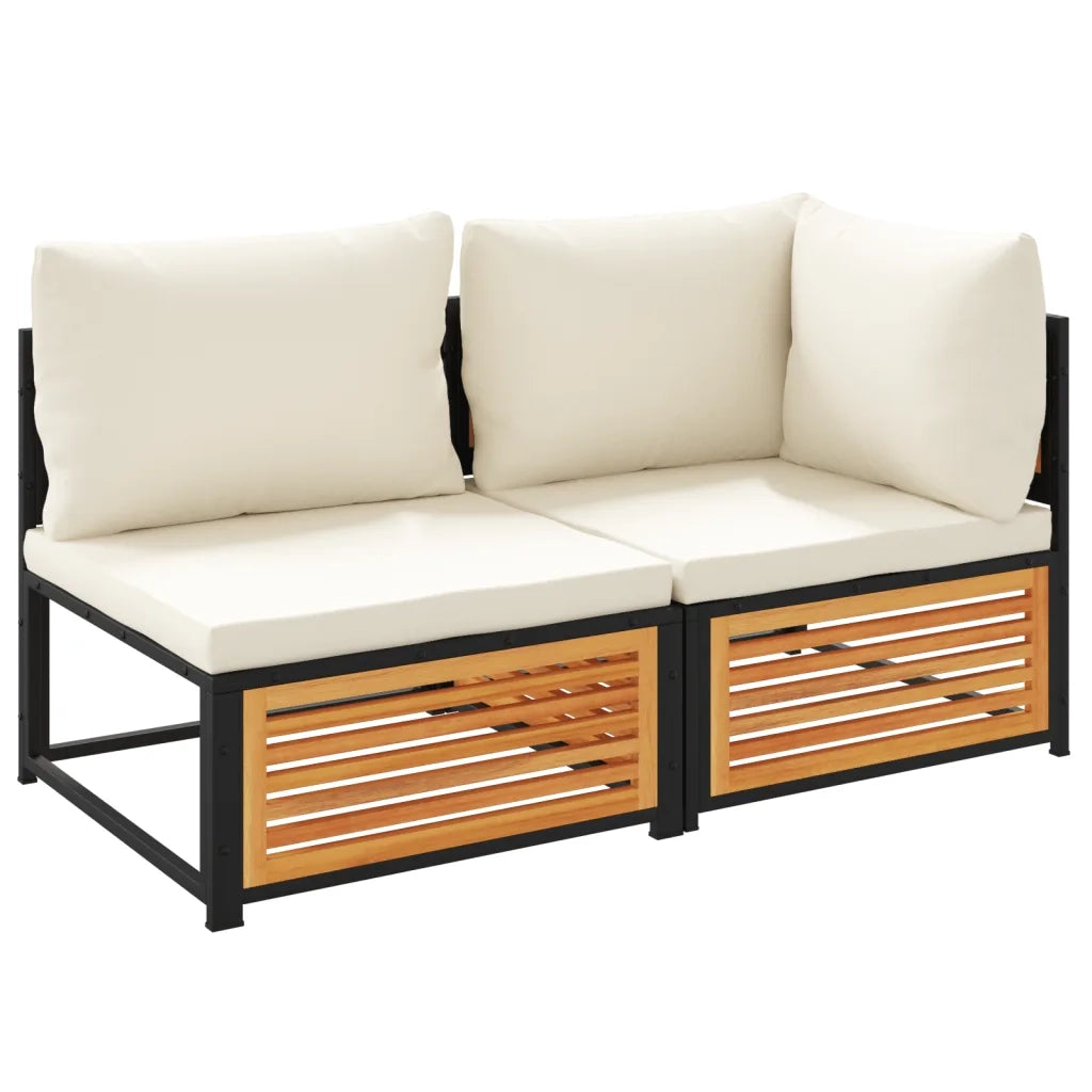 Divano da Giardino con Cuscini 2 Posti-Sofa da giardino Legno Massello di Acacia 483884