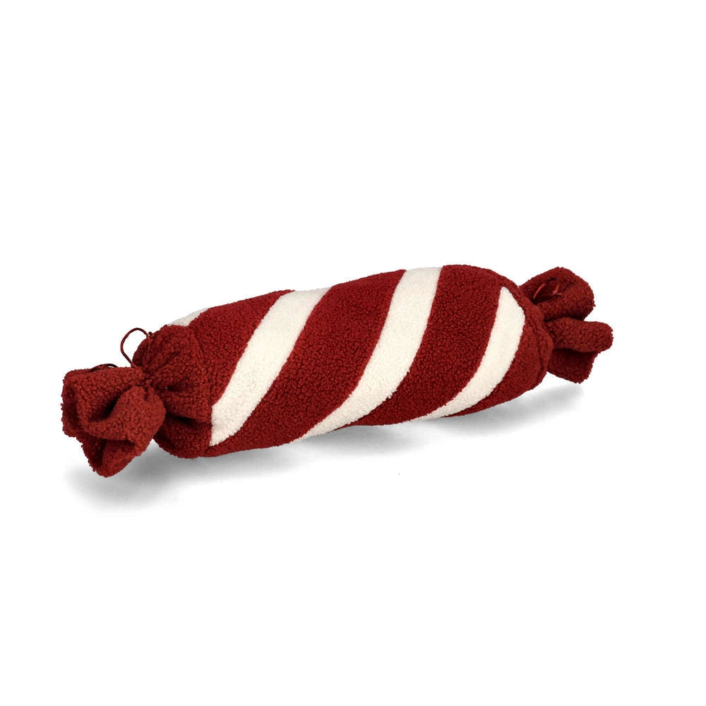 Cuscino Natalizio a forma di Caramella Rosso Bianco