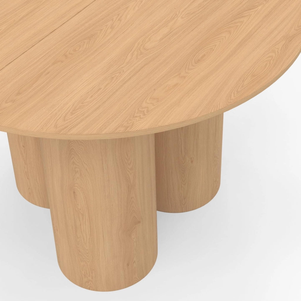 Tavolo da pranzo rotondo Eloise piede centrale cilindrico 6 persone faggio 110 cm