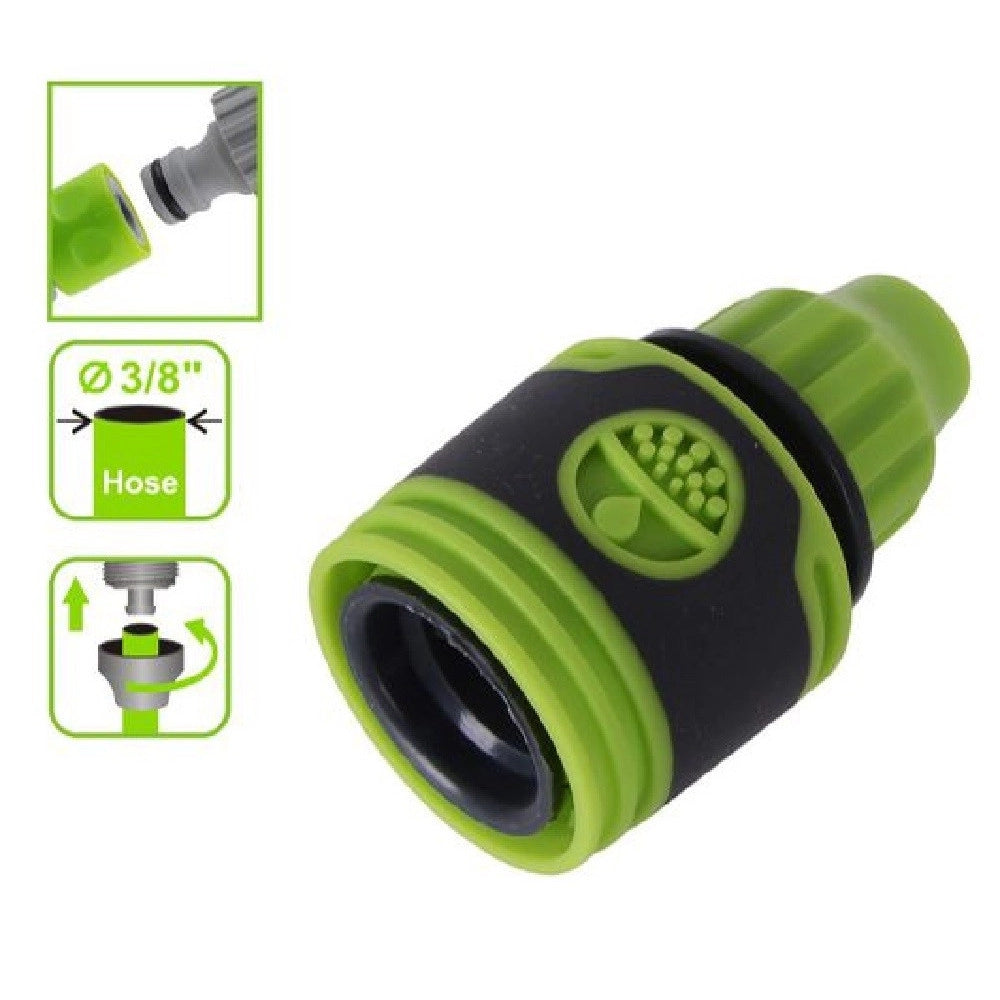 Trade Shop - Connettore Raccordo Con Innesto Rapido Per Tubo Da 3/8" 9mm In Plastica 94765 -