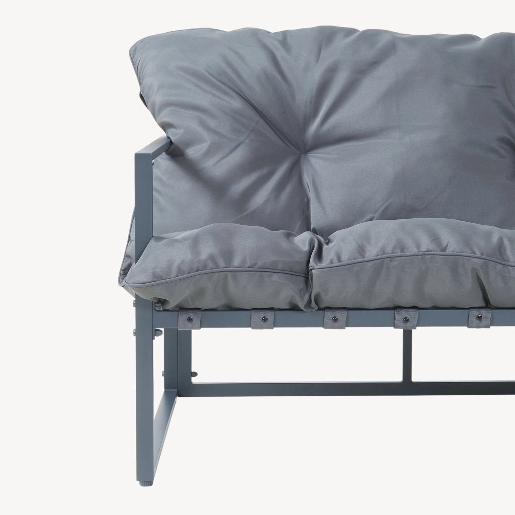 Set Salottino per Esterno Karg Divano Modulare a 3 pezzi e Tavolino con Piano in Vetro Nero Mobili da Giardino- Grigio Scuro casa.pro