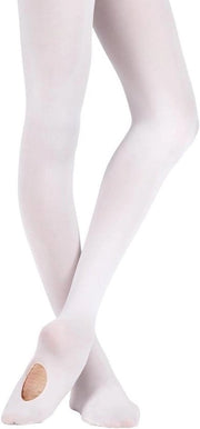Pantaloni da Ballo Converibili con Gel per Ballerine - Bianchi - L - Per Bambine e Donne - 140 cm e Più