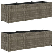Fioriere | Cassetta per fiori | Vaso da Giardino con 3 Vasi Grigie 105x30x32 cm Polyrattan