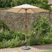 Ombrellone tondo da giardino Siro (Ø300 cm), acciaio e poliestere, palo diam. 38 mm, apertura antivento, con manovella, senza base
