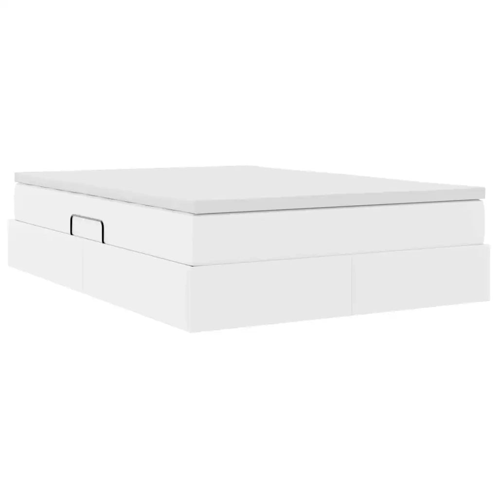 Letto con contenitore e materasso Bianco 140 x 200 cm