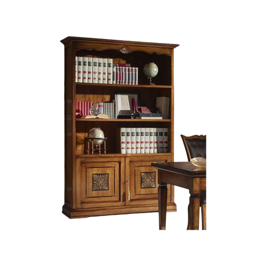 Libreria classica 2 porte in legno bassano 139x42x205 - Mobili 2G
