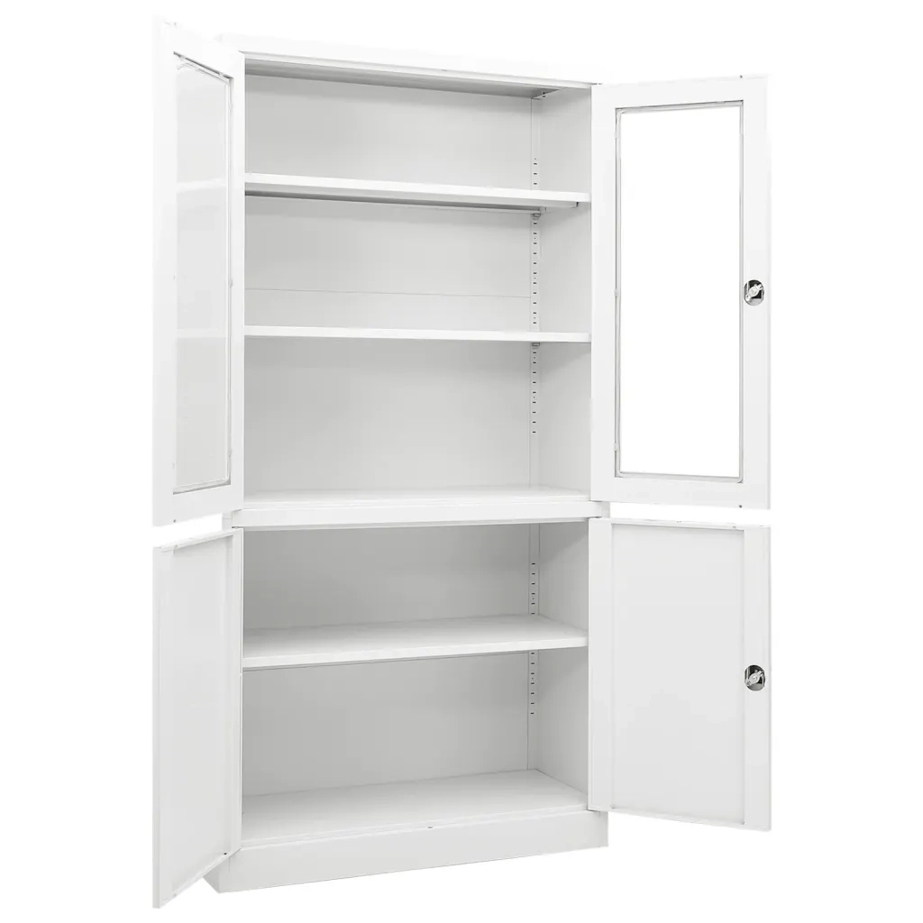 Armadio per Ufficio Bianco 90x40x180 cm in Acciaio 335946