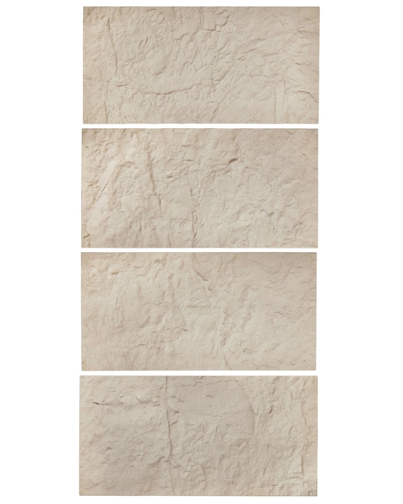 Pannelli da Parete 3D Decorativi in PU Effetto Pietra Naturale Gialla 1200 x 600 x 30 mm, Set 4 Pezzi per Fai da Te e Interni