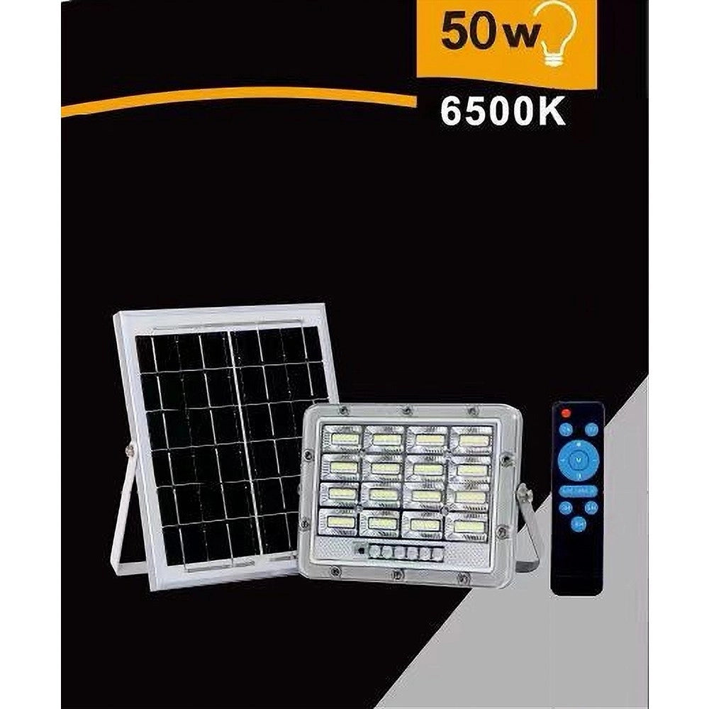 Trade Shop - Faro Led Pannello Solare 50 W Luce Fredda Telecomando Indicatore Carica Tk08-50w -