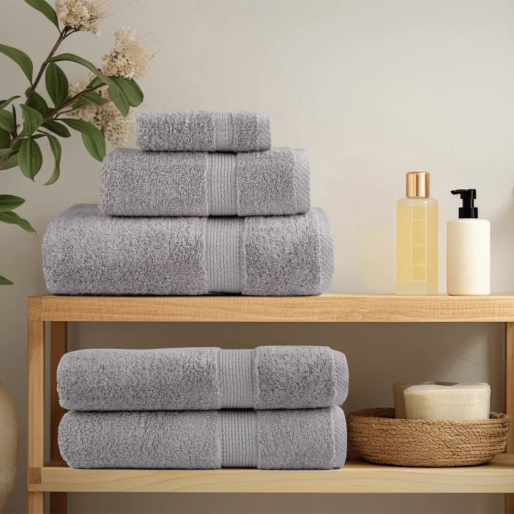Asciugamani Premium SOLUND 2 pz | Teli per bagno Grigio 100x200 cm 600 g/m2