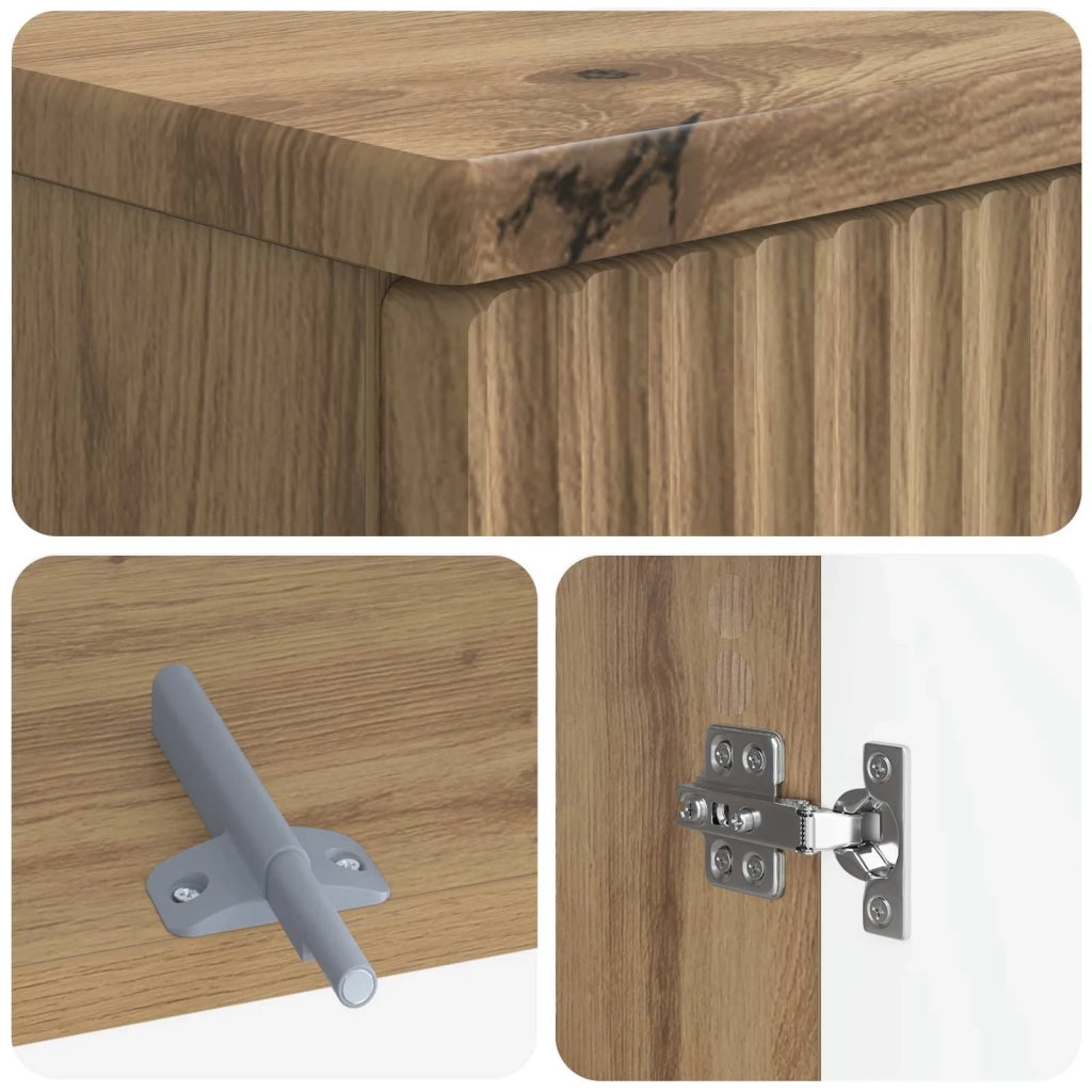 Set di armadietti da bagno in 3 pezzi ARNHEM Rovere Artigianale 3417449