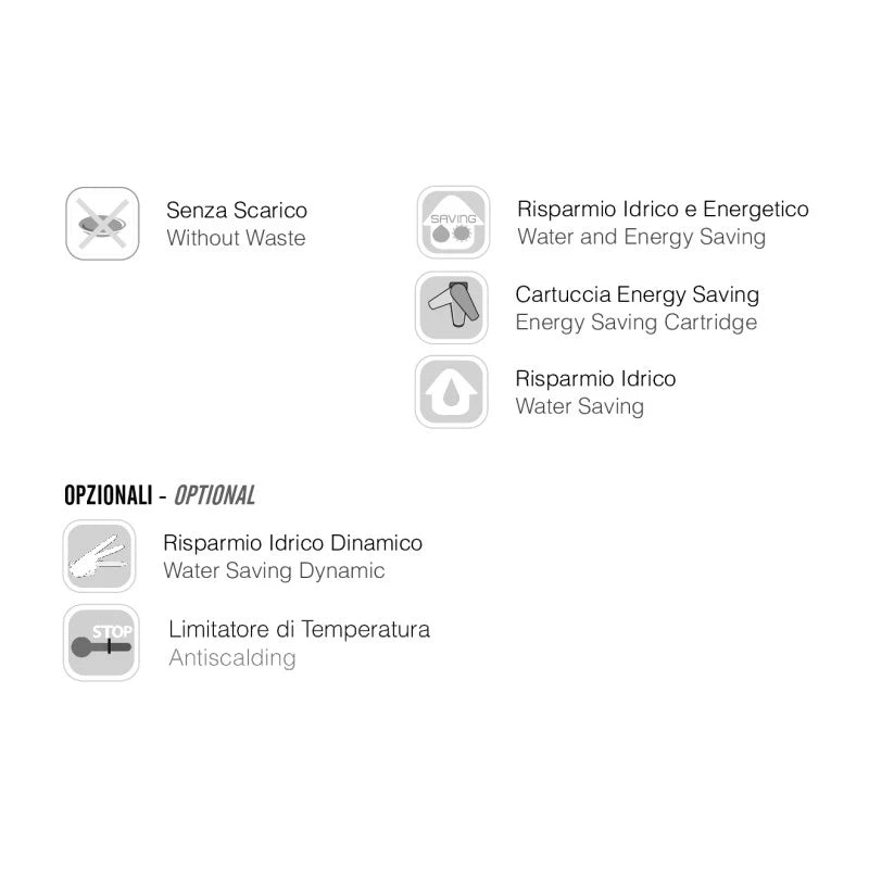 Rubinetto a risparmio energetico per lavabo con o senza piletta click clack winner