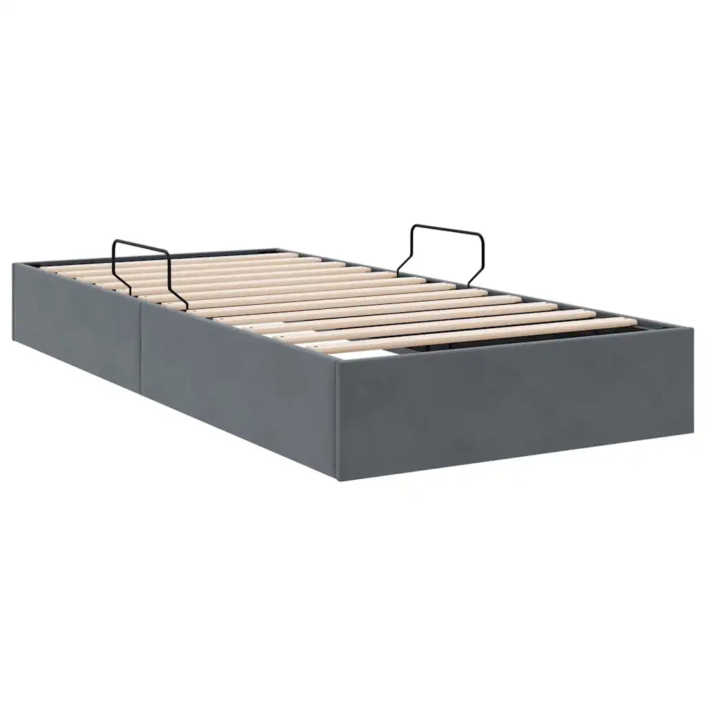 Letto con Contenitore Grigio Scuro 100 x 203 cm Velluto 3370133