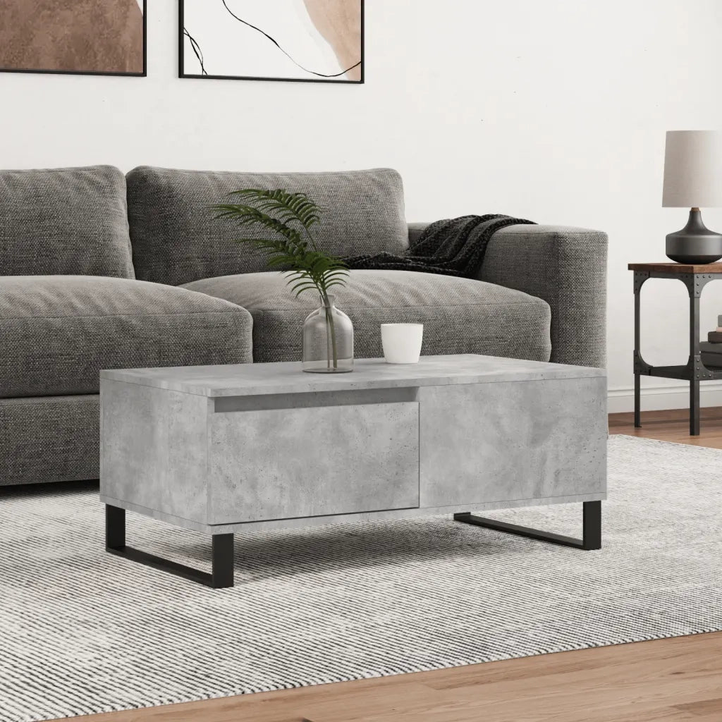 vidaXL Tavolino Salotto Grigio Cemento 90x50x36,5 cm Legno Multistrato