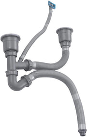 Set di scarico doppio per vasca - Disegno espandibile - Scarico universale - Installazione semplice - 7 connettori di scarico - Utilizzo flessibile - Plugg per scarico