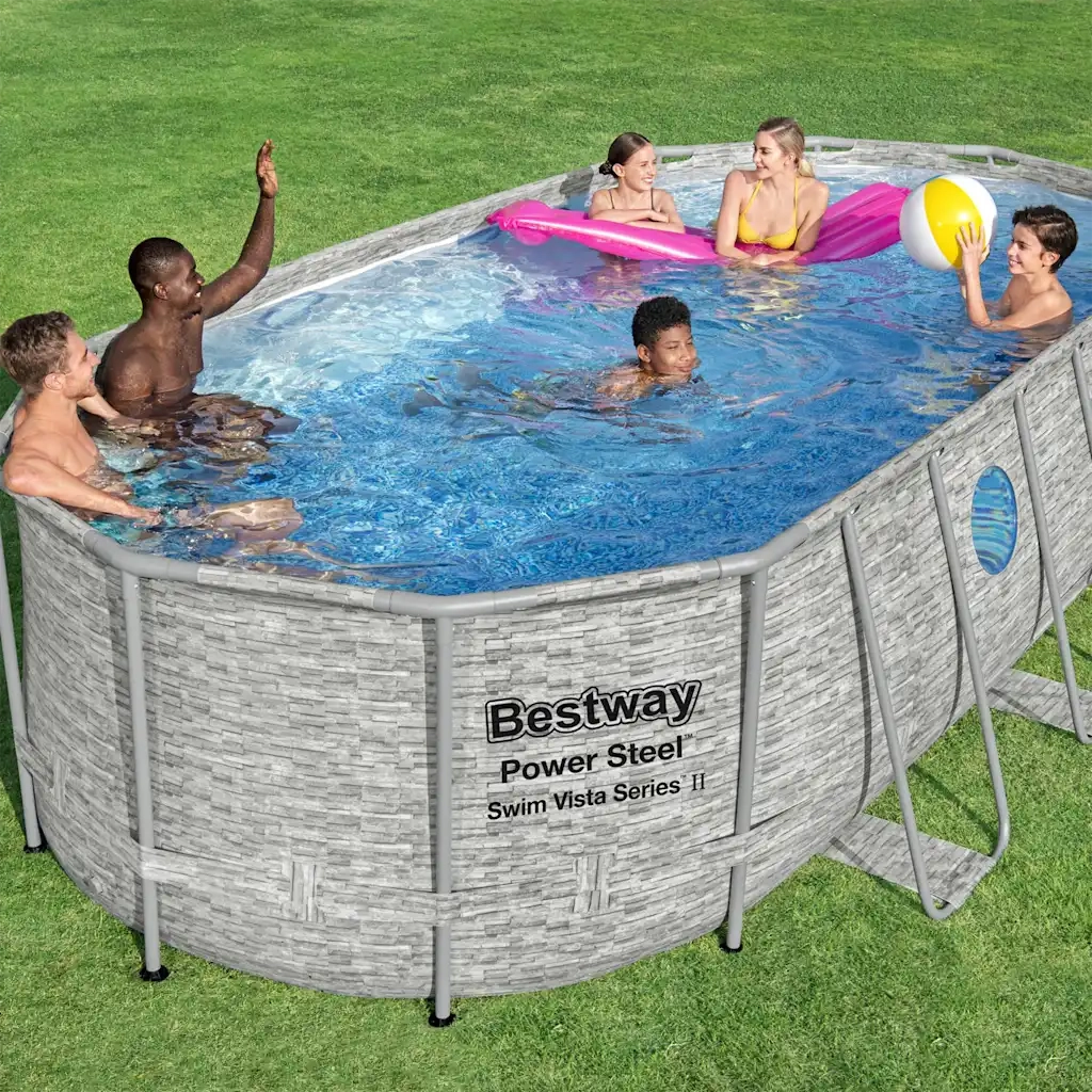 Bestway Set Piscina Power Steel Swim Serie Vista 549x274x122 cm 93330