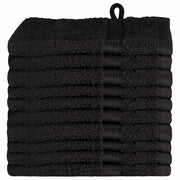 Asciugamano per Ospiti SOLUND 10 pz | Teli per bagno Nero 15 x 21 cm 550 gsm