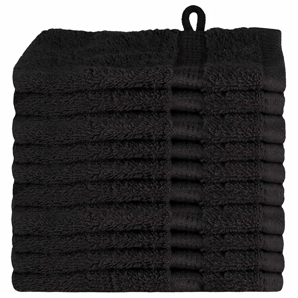 Asciugamano per Ospiti SOLUND 10 pz | Teli per bagno Nero 15 x 21 cm 550 gsm