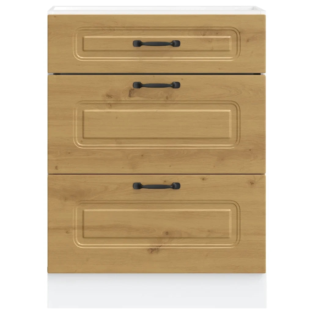 Mobile da cucina Kalmar pratico contenitore 60 x 46 x 81,5 cm legno di rovere ingegnerizzato realizzato artigianalmente 02_0050505