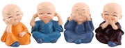 Decorazione in Cera - Quattro Monaci in Posizione di Meditazione - Dimensioni 5x4.2cm - Decorazione per Interni - Regalo per Amici