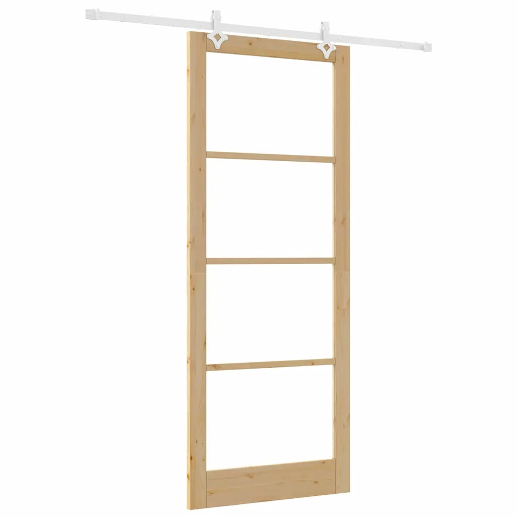 Porta Scorrevole Marrone 93 x 232 cm Legno e metallo 3332263