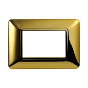 Placca Plastica Serie Solar 3P Colore Oro Lucido Compatibile Con Bticino Matix