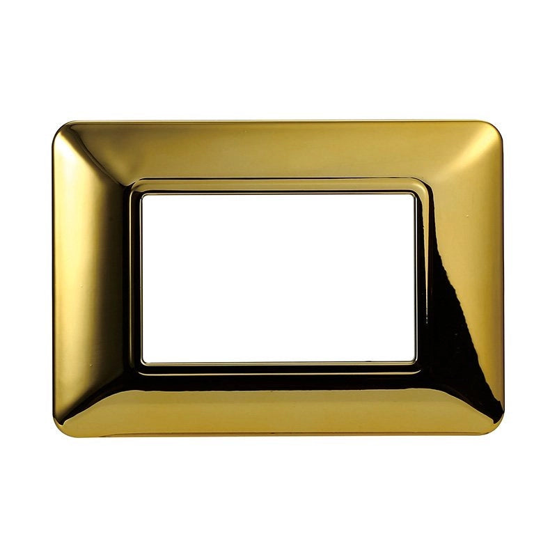 Placca Plastica Serie Solar 3P Colore Oro Lucido Compatibile Con Bticino Matix
