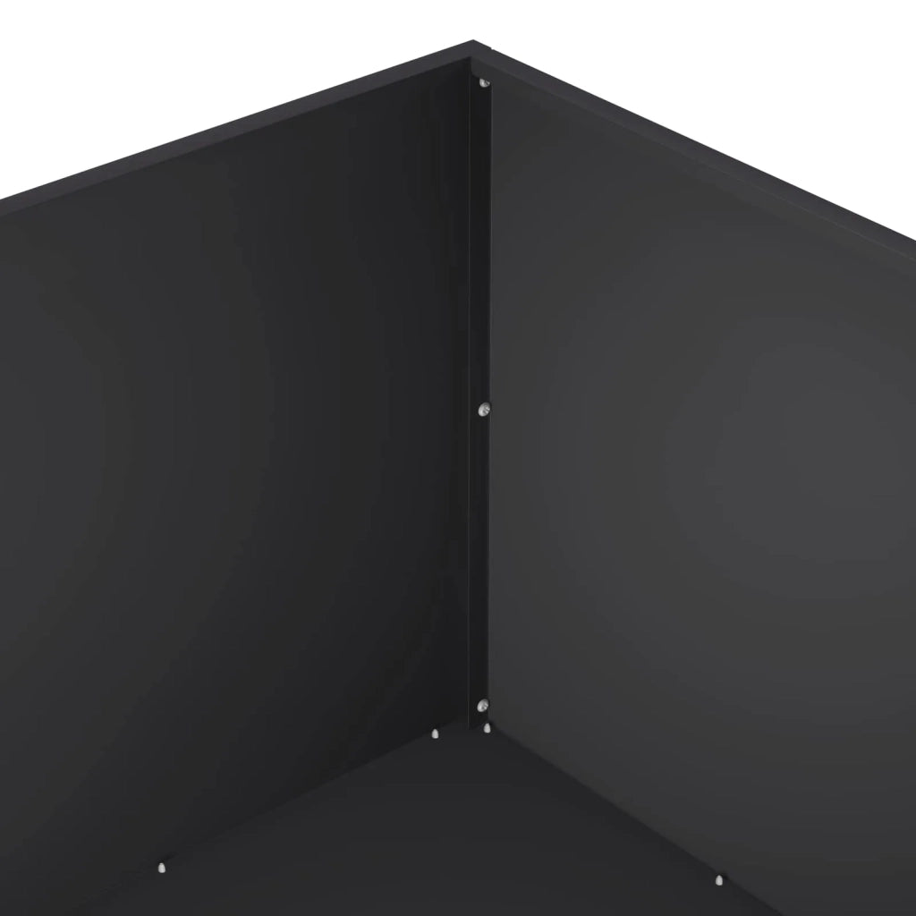 Vaso da giardino 2 pz Nero 60 x 60 x 40 cm 8005093