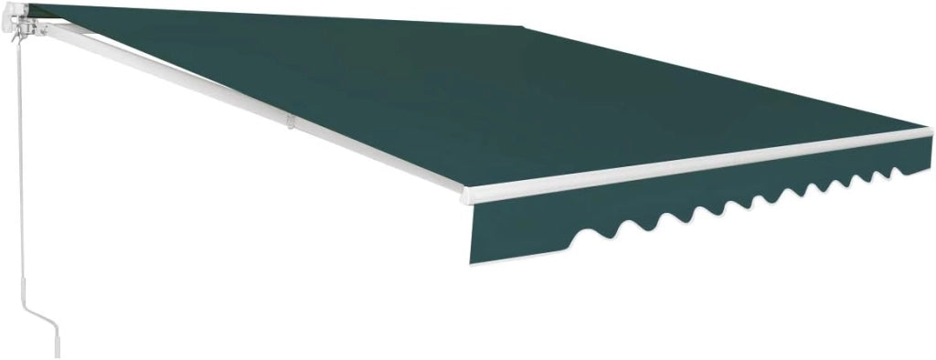 Tenda da Sole per Esterno, Tenda da Sole a Bracci Estensibili con Telaio in Alluminio, Tettuccio Resistente al Sole e Impermeabile e Manovella (4 x 2,5 M, Verde)