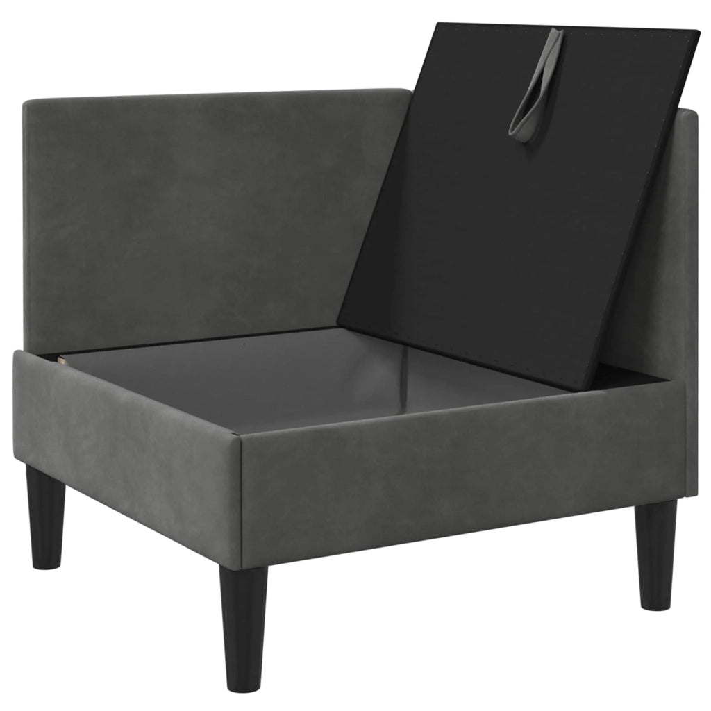 Divano | Divano da soggiorno | Sofa con Stoccaggio Grigio Scuro Velluto
