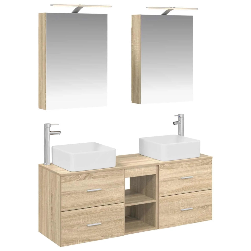 Set di mobili per il bagno 5 pcs Rovere Sonoma 3406753