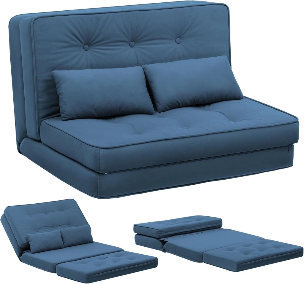 Divano letto piccolo bed 2 mini divano letto regolabile a 6 livelli, soggiorno, camera da letto e campeggio, blu