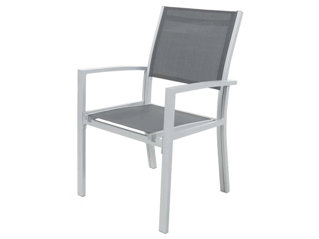 Poltrona da giardino "Tropic" in alluminio/textilene - Phoenix - Grigio scuro - Set da 2