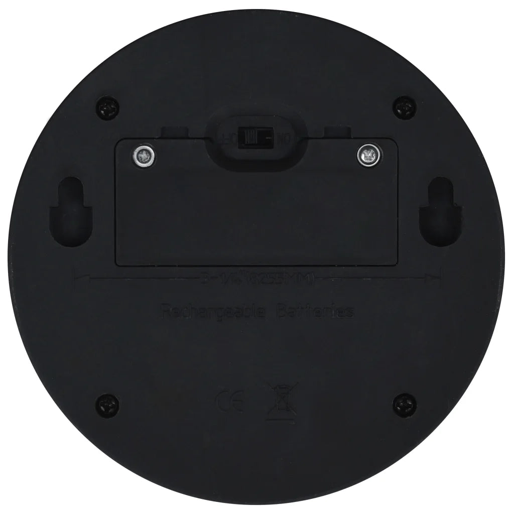 Lampade Solari da Parete da Esterni a LED 12 pz Rotonde Nere 44472