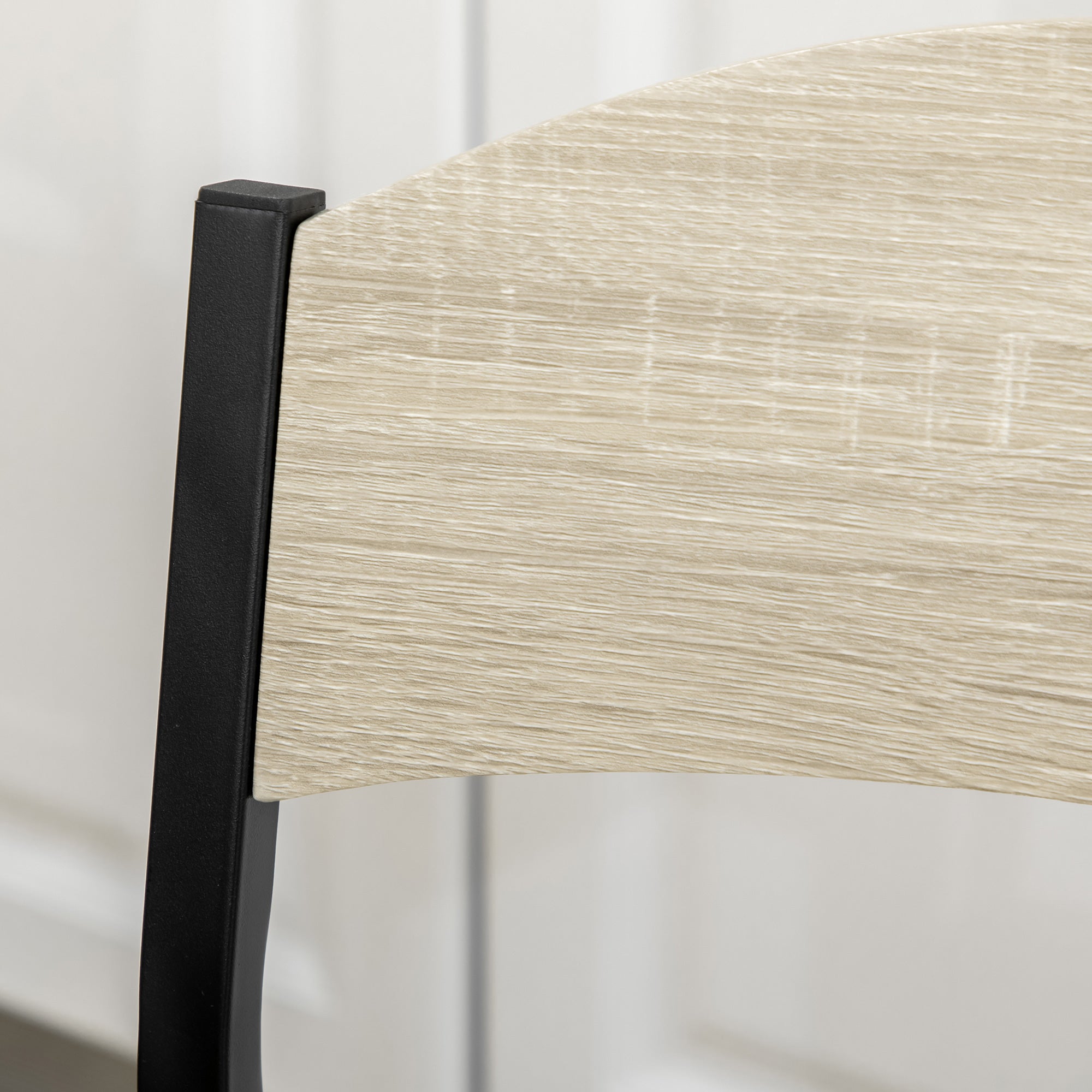 EasyComfort Set da Pranzo con Tavolo Rettangolare e 4 Sedie in Acciaio e MDF, Nero e Rovere